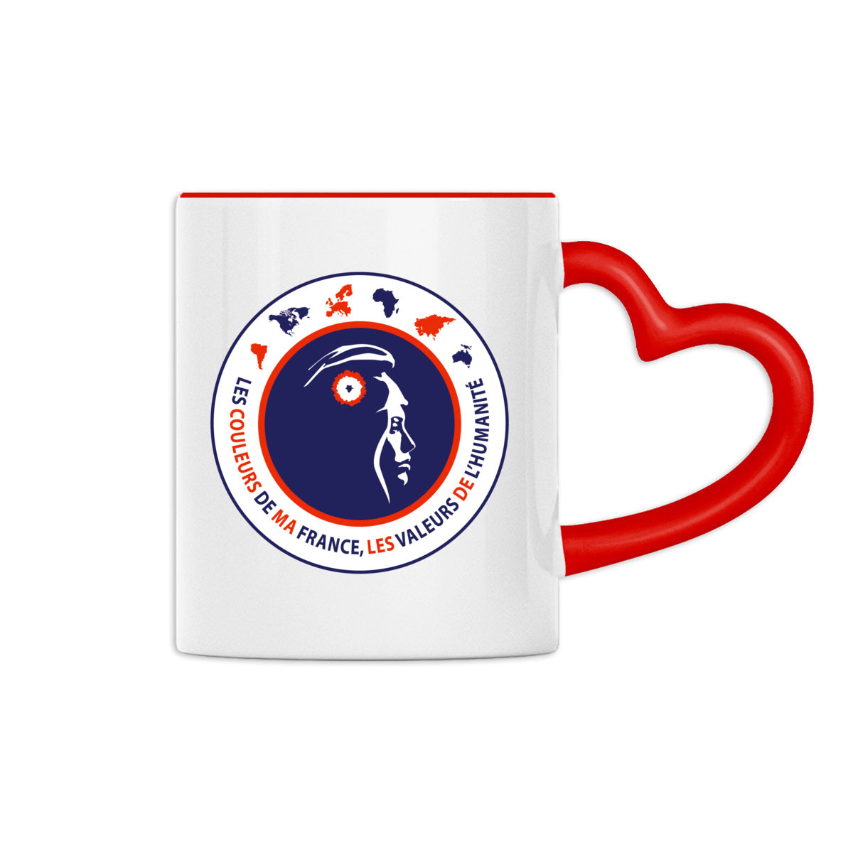 Mug à anse en forme de coeur - Amour à la française